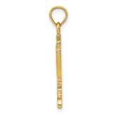 14K Gold Menorah Pendant with Polished Finish and Textured Details